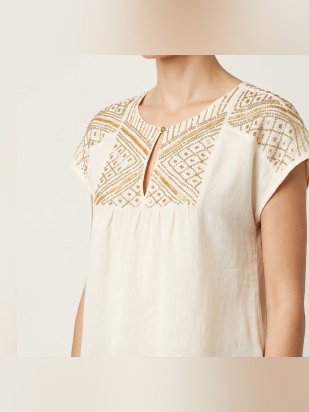 Vintage Jennifer Lopez JLo Chiffon Embellished Beaded Blouse Sz M